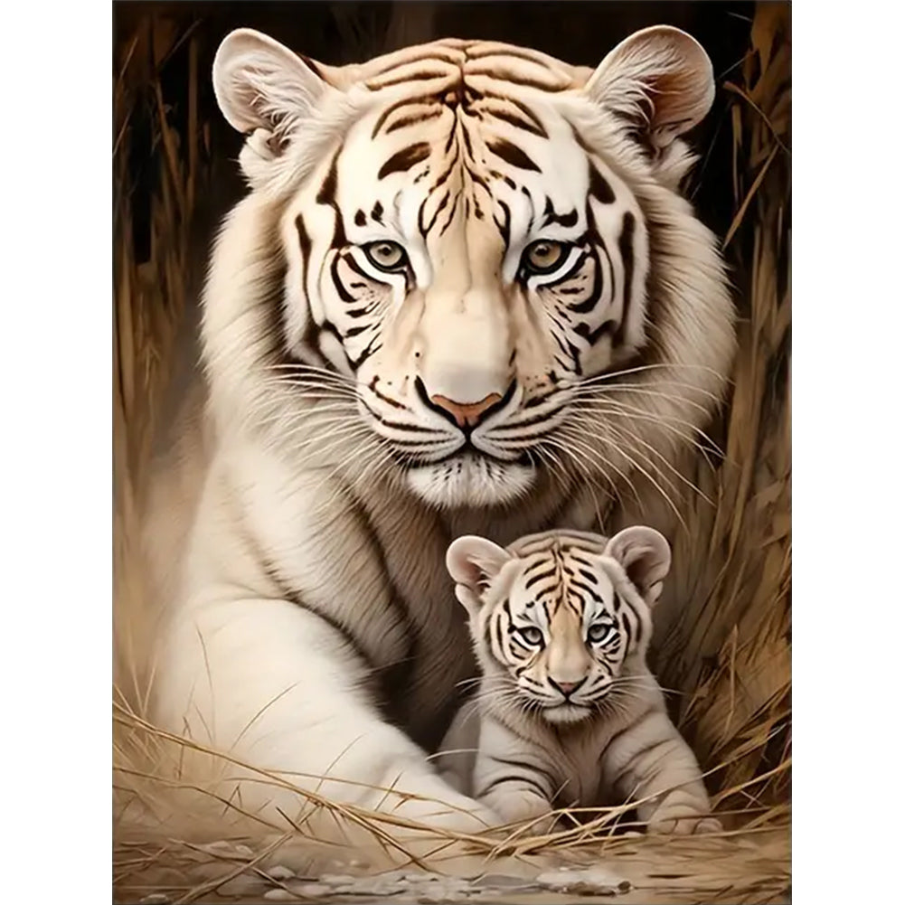 Two Lions - Full AB Round Drill Diamond Painting 45*60CM