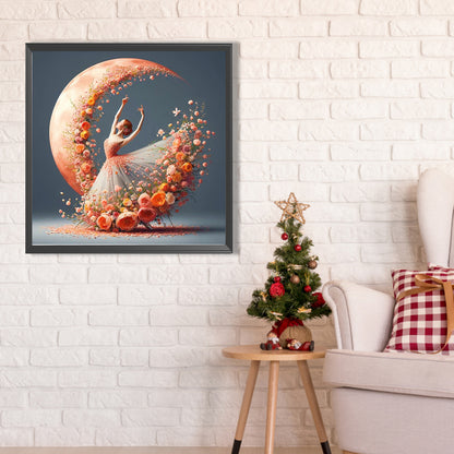 Dancing Girl In A Flower Skirt - Full AB Round Drill Diamond Painting 40*40CM