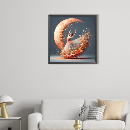 Dancing Girl In A Flower Skirt - Full AB Round Drill Diamond Painting 40*40CM