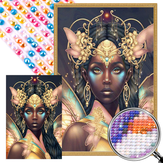 Dark-Haired Elf Girl - Full AB Round Drill Diamond Painting 40*60CM