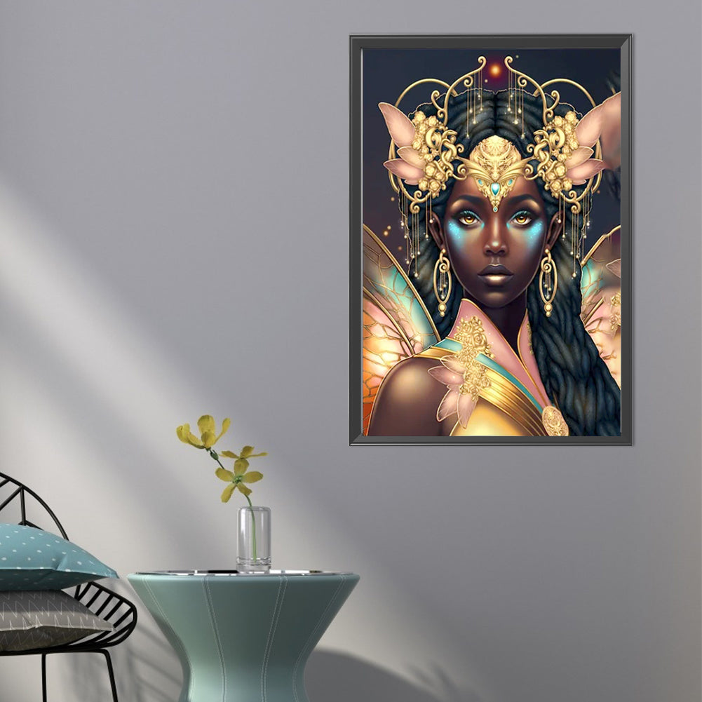 Dark-Haired Elf Girl - Full AB Round Drill Diamond Painting 40*60CM