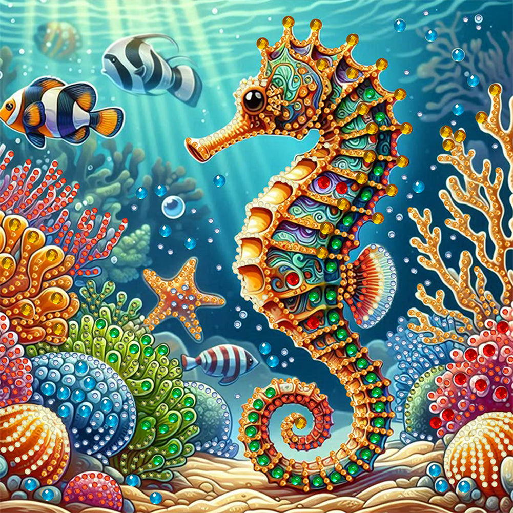Marine Animals Seahorses - Special Shaped Drill Diamond Painting 30*30CM