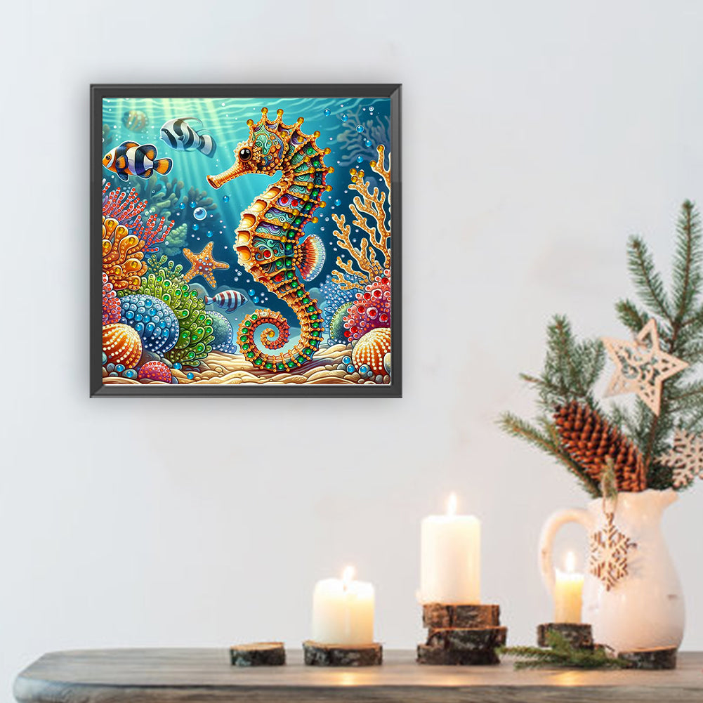 Marine Animals Seahorses - Special Shaped Drill Diamond Painting 30*30CM