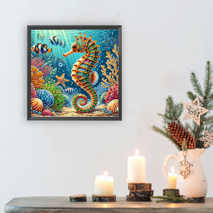 Marine Animals Seahorses - Special Shaped Drill Diamond Painting 30*30CM