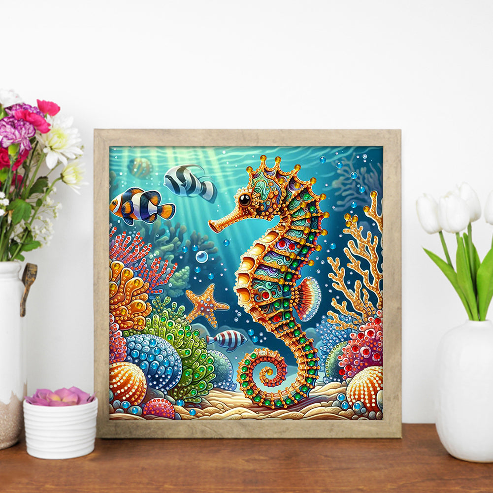 Marine Animals Seahorses - Special Shaped Drill Diamond Painting 30*30CM