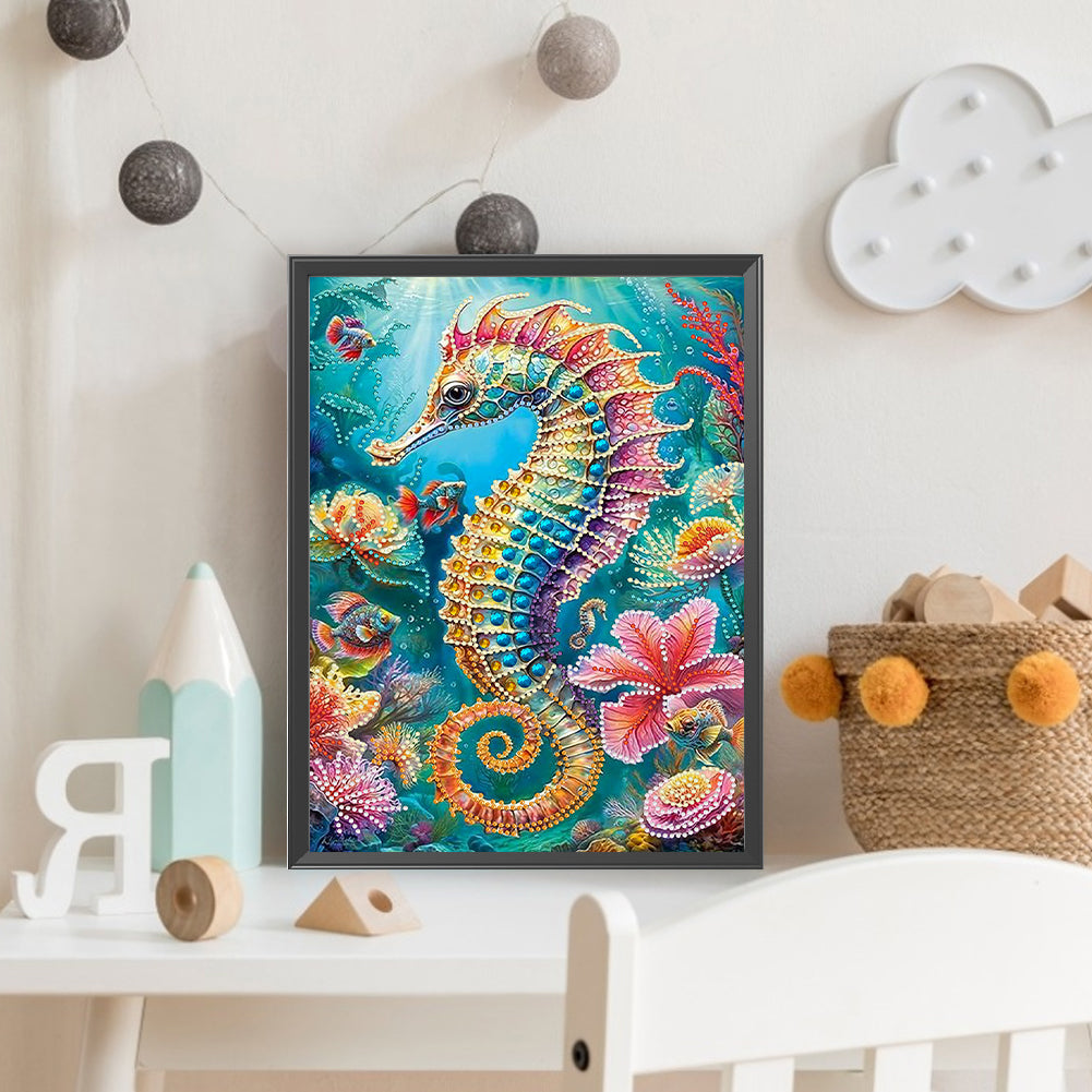 Marine Animals Seahorses - Special Shaped Drill Diamond Painting 30*40CM