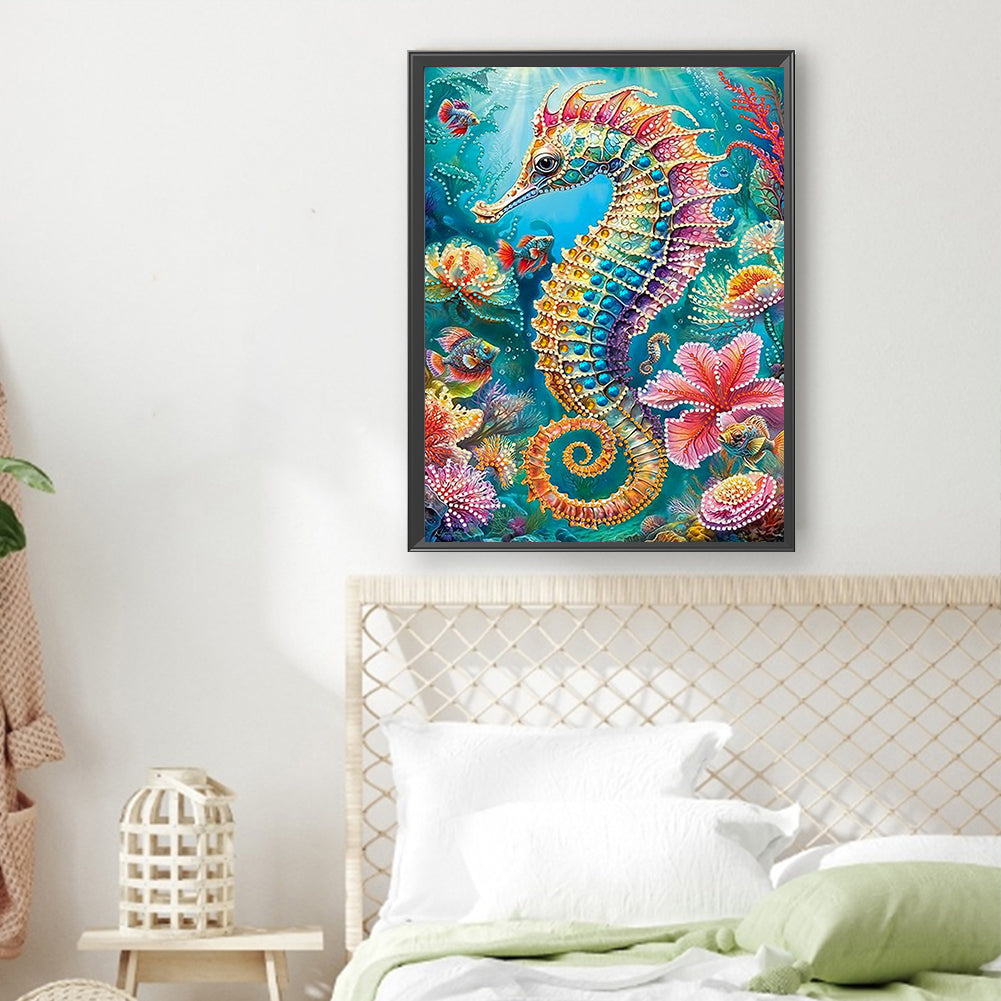 Marine Animals Seahorses - Special Shaped Drill Diamond Painting 30*40CM