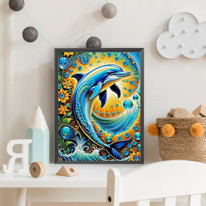 Marine Animals Dolphins - Special Shaped Drill Diamond Painting 30*40CM
