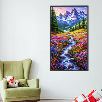 Flowers In The Mountains And Streams - Full AB Round Drill Diamond Painting 40*70CM