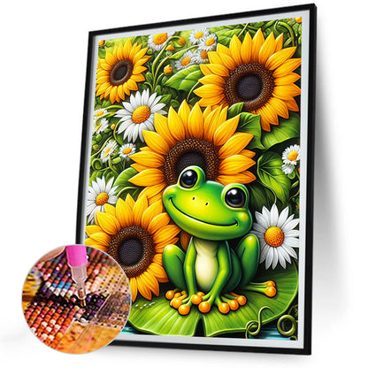 Sunflower Frogs - Full Round Drill Diamond Painting 30*40CM