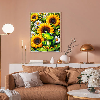 Sunflower Frogs - Full Round Drill Diamond Painting 30*40CM