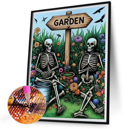 Garden Skulls - Full Round Drill Diamond Painting 30*40CM
