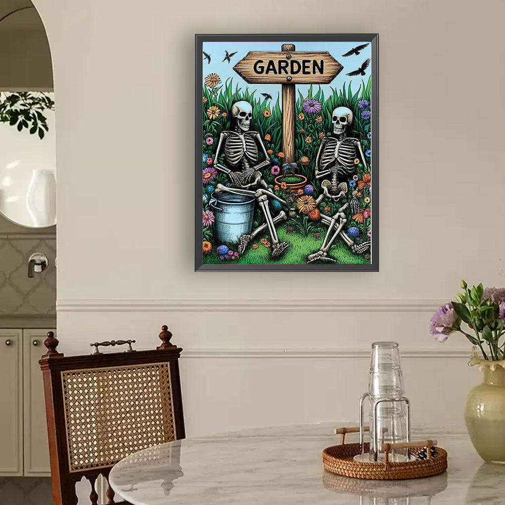 Garden Skulls - Full Round Drill Diamond Painting 30*40CM