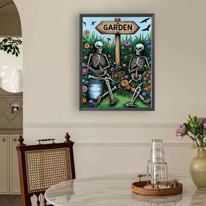 Garden Skulls - Full Round Drill Diamond Painting 30*40CM