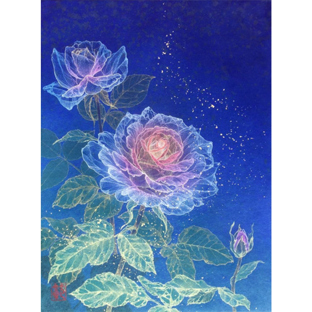 Luminous Flowers - Full AB Round Drill Diamond Painting 45*60CM