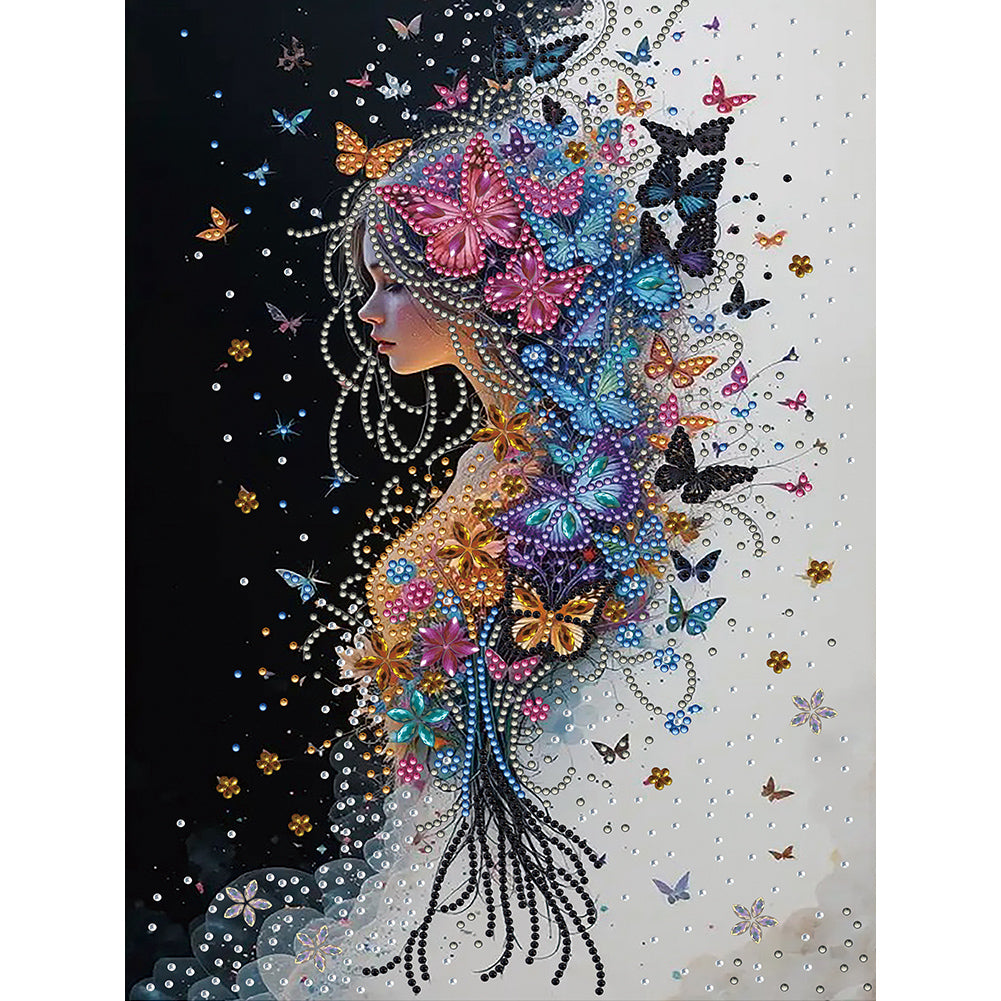 Butterfly Woman - Special Shaped Drill Diamond Painting 30*40CM