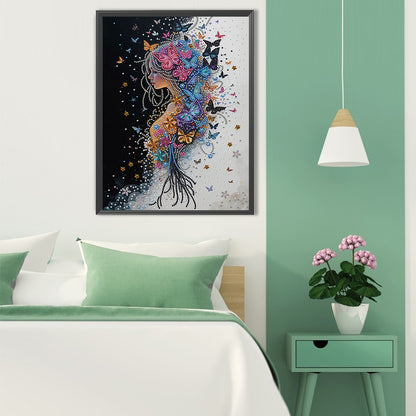 Butterfly Woman - Special Shaped Drill Diamond Painting 30*40CM