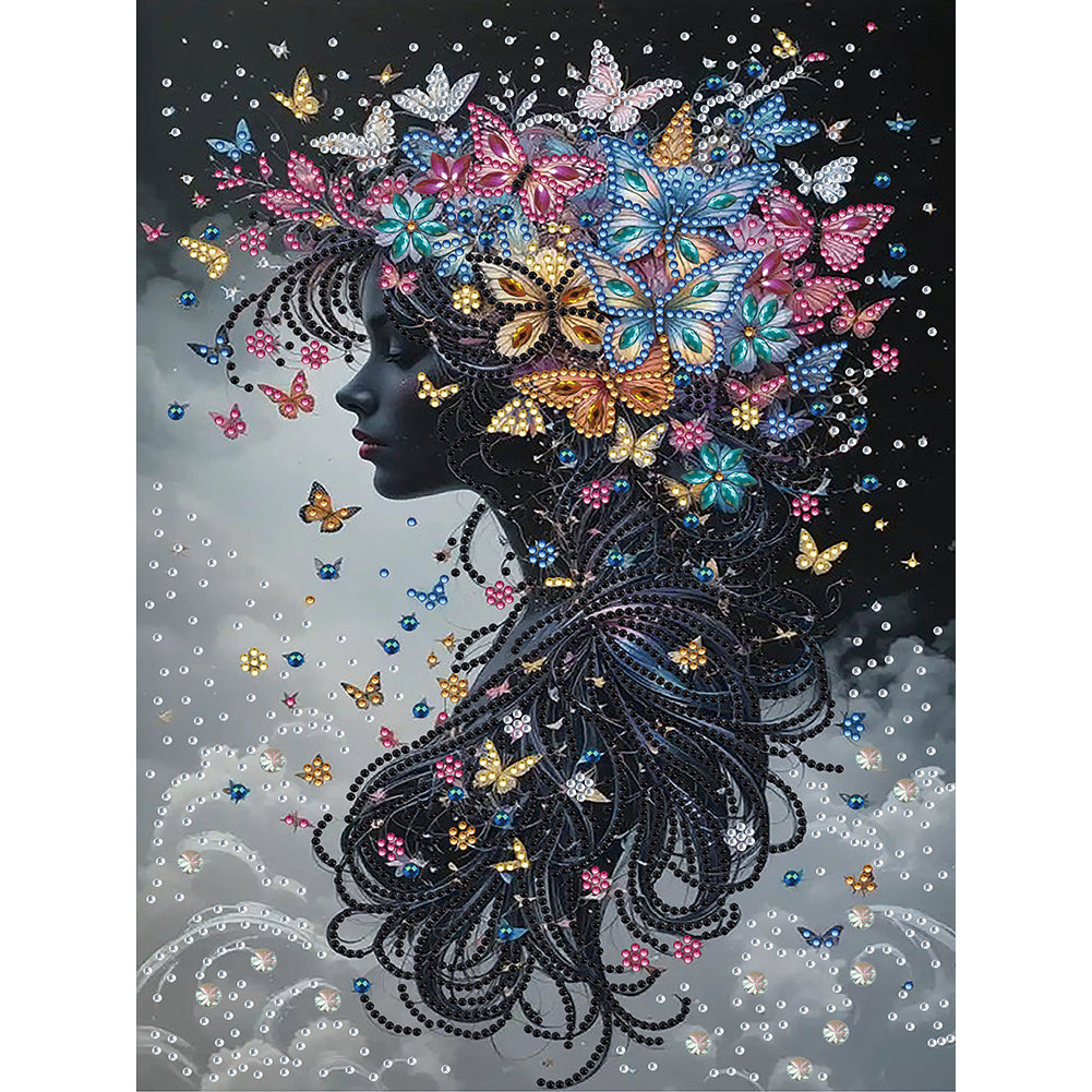 Butterfly Woman - Special Shaped Drill Diamond Painting 30*40CM