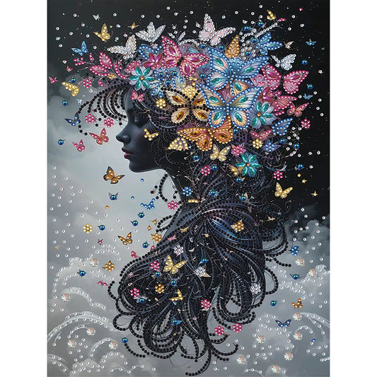 Butterfly Woman - Special Shaped Drill Diamond Painting 30*40CM