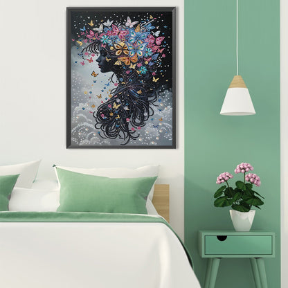 Butterfly Woman - Special Shaped Drill Diamond Painting 30*40CM