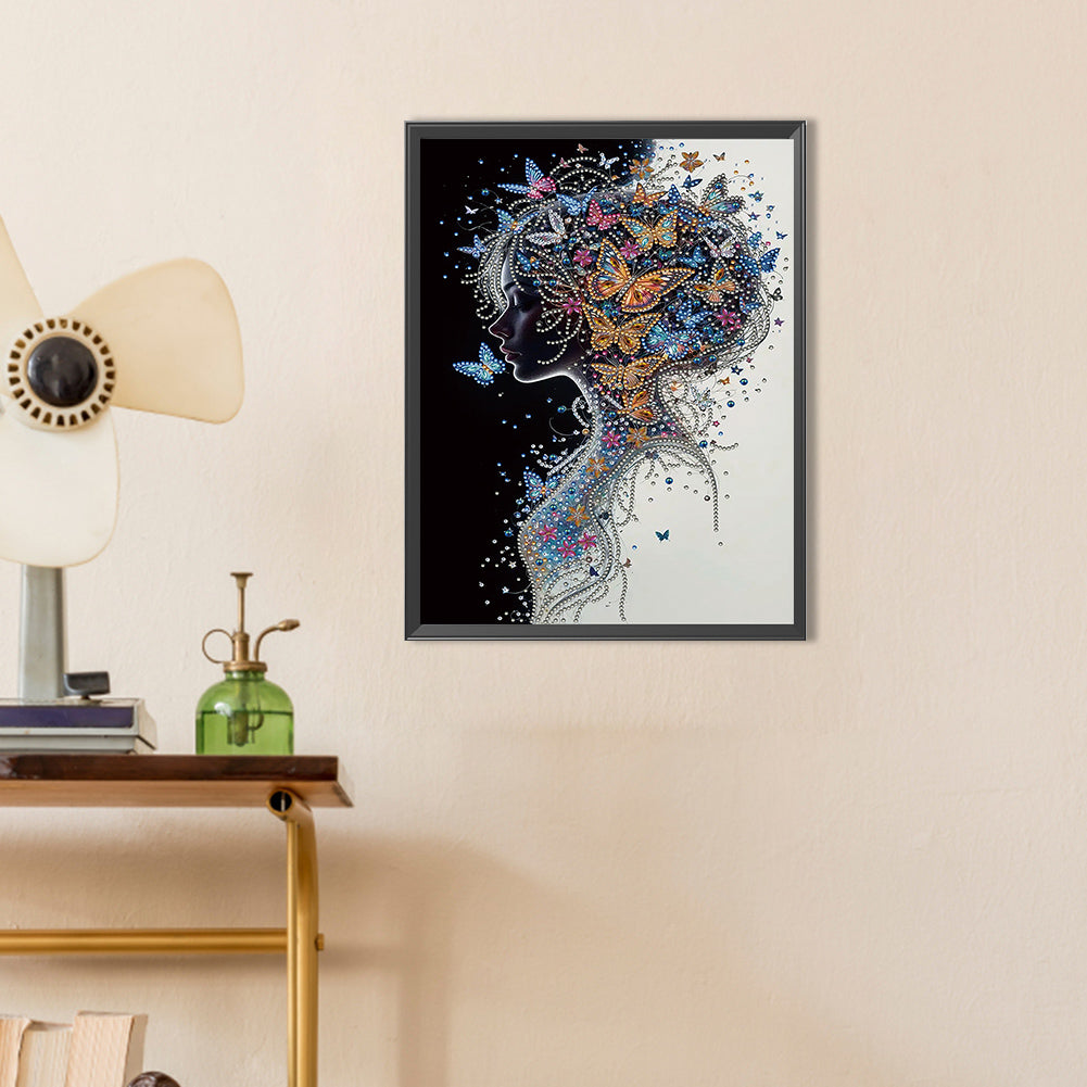 Butterfly Woman - Special Shaped Drill Diamond Painting 30*40CM