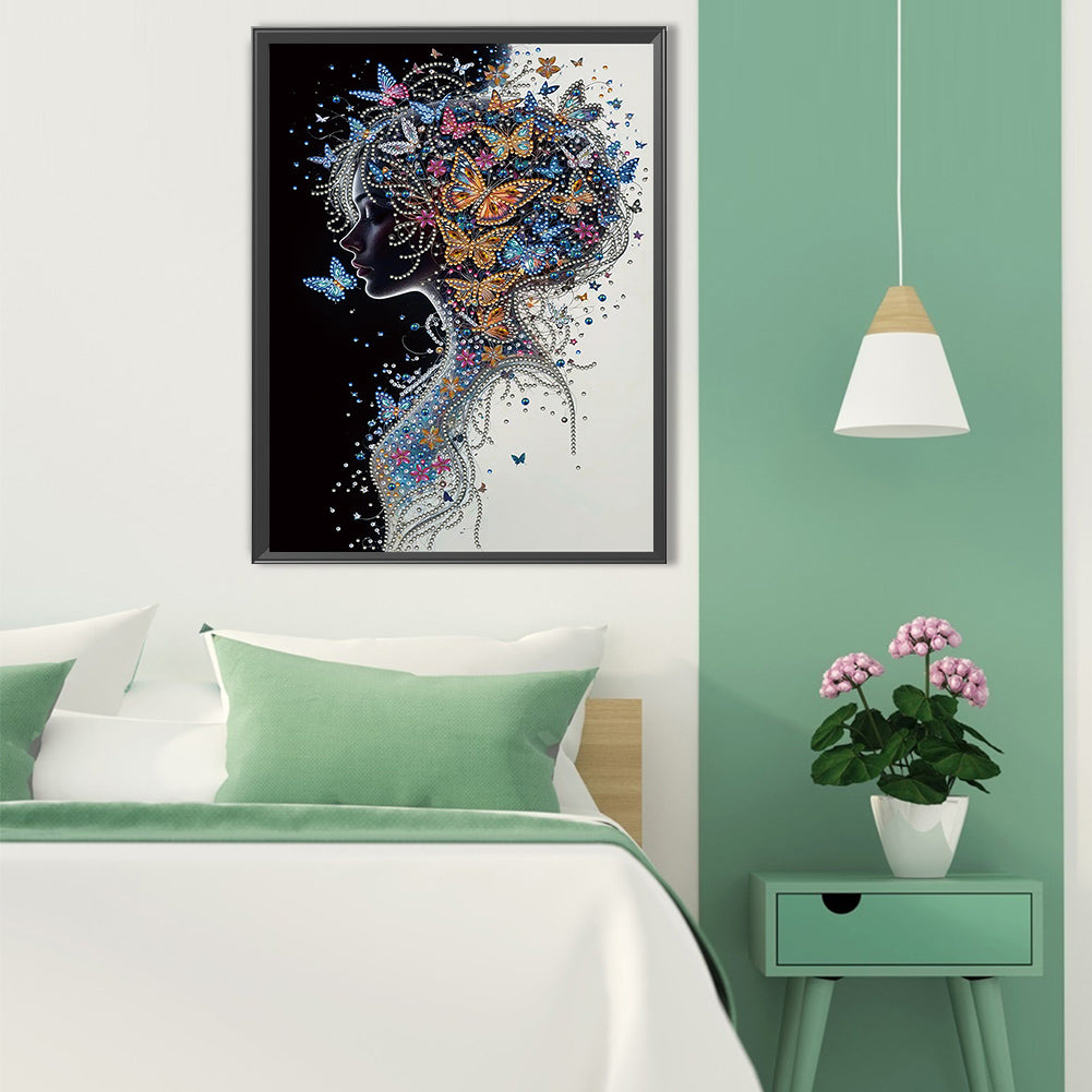 Butterfly Woman - Special Shaped Drill Diamond Painting 30*40CM