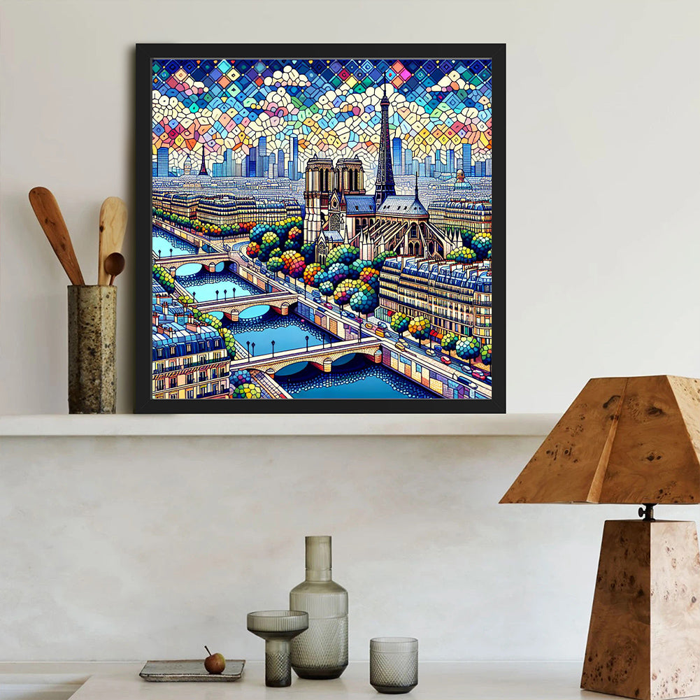 Eiffel Tower In Daytime - Full Round Drill Diamond Painting 40*40CM