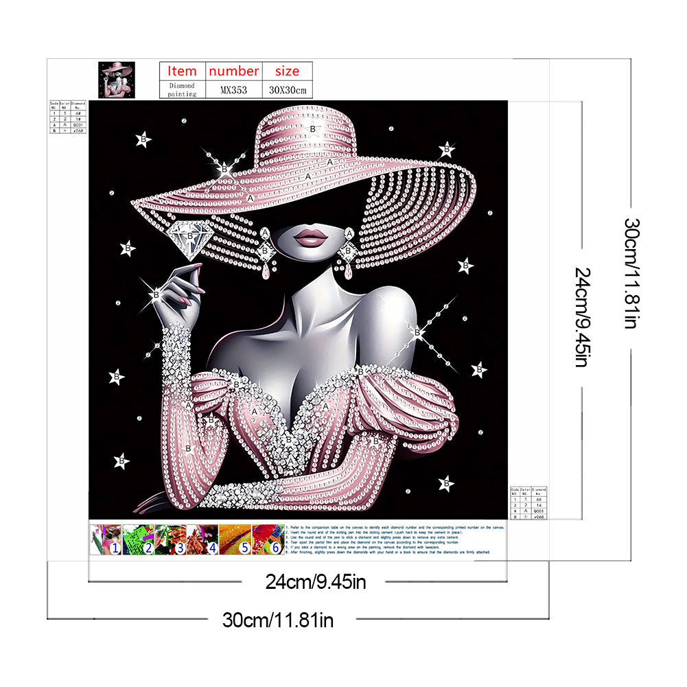 Lady - Special Shaped Drill Diamond Painting 30*30CM