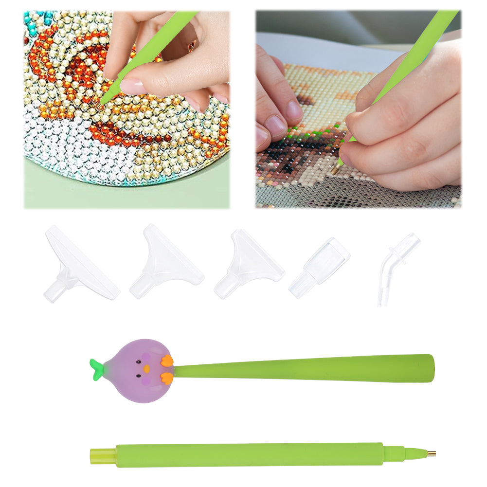 Cartoon Diamond Painting Pen Diamond Art Drill Pen with 6 Pen Tips DIY Supplies