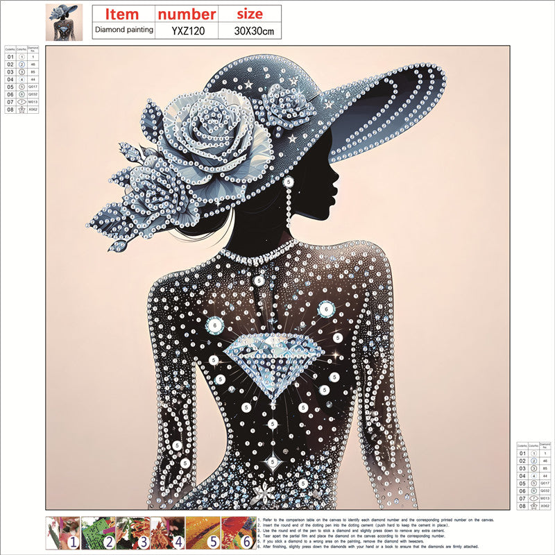 Elegant Lady - Special Shaped Drill Diamond Painting 30*30CM