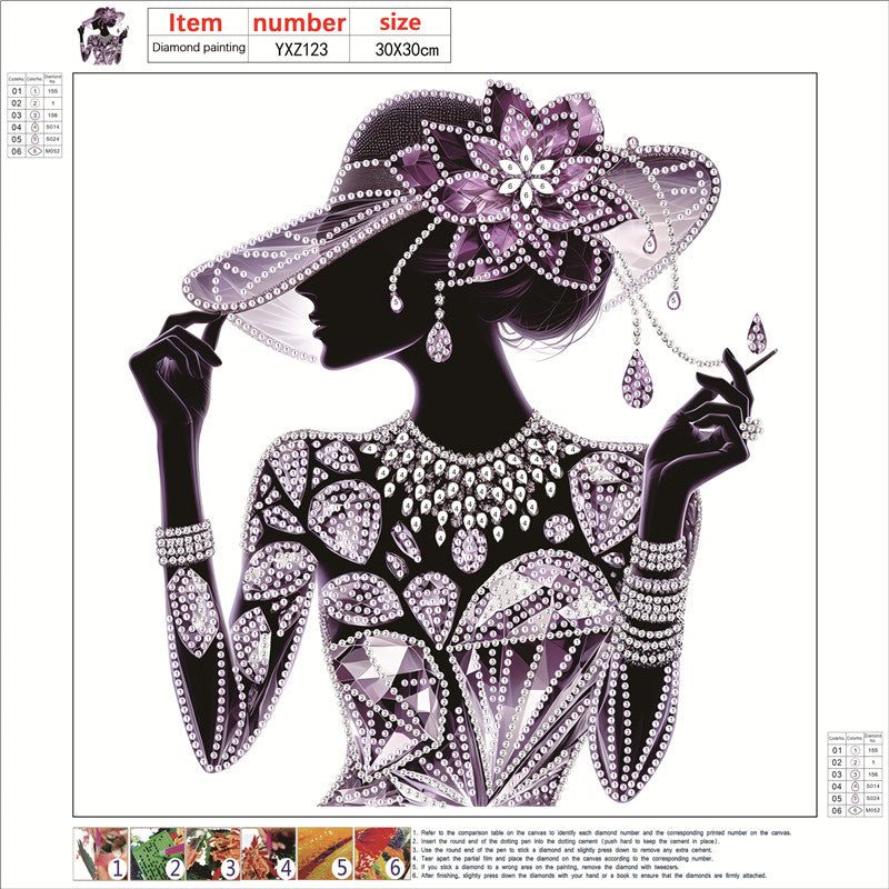 Elegant Lady - Special Shaped Drill Diamond Painting 30*30CM