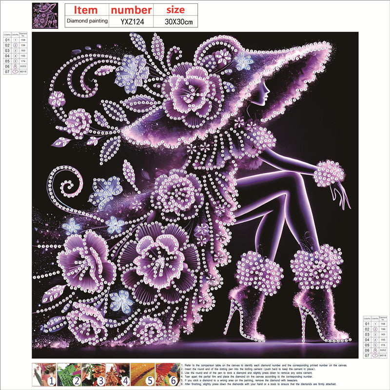 Elegant Lady - Special Shaped Drill Diamond Painting 30*30CM