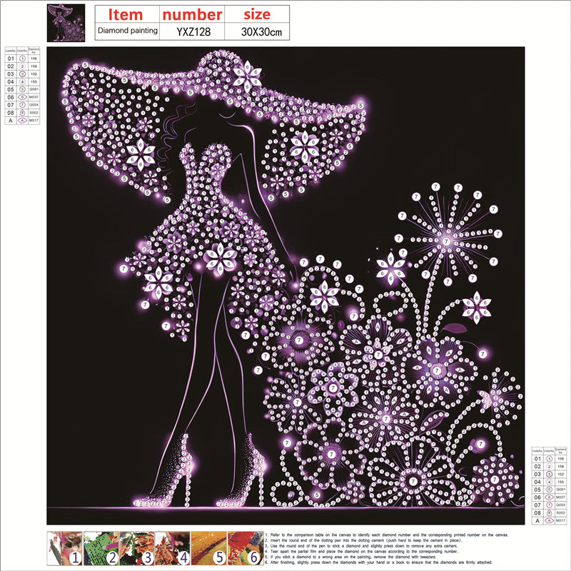 Elegant Lady - Special Shaped Drill Diamond Painting 30*30CM