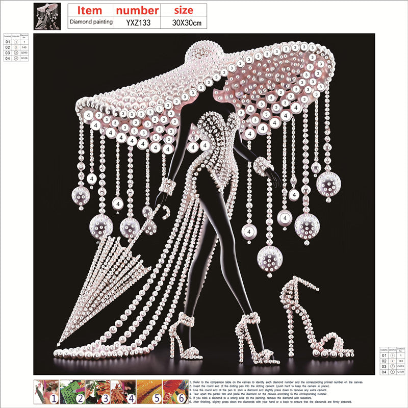 Elegant Lady - Special Shaped Drill Diamond Painting 30*30CM