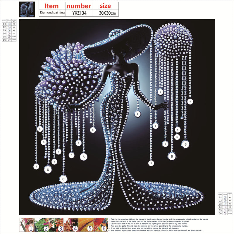 Elegant Lady - Special Shaped Drill Diamond Painting 30*30CM