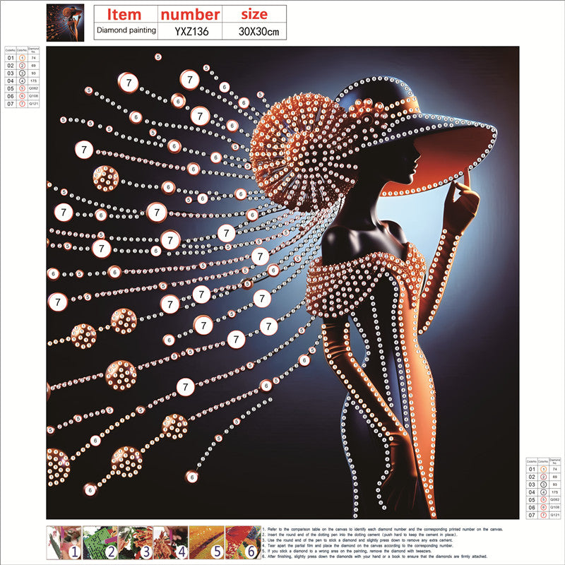 Elegant Lady - Special Shaped Drill Diamond Painting 30*30CM