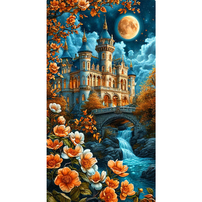 Castle Under The Moonlight - Full Round Drill Diamond Painting 40*70CM