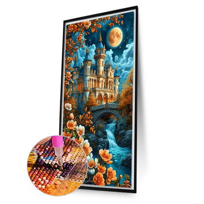 Castle Under The Moonlight - Full Round Drill Diamond Painting 40*70CM