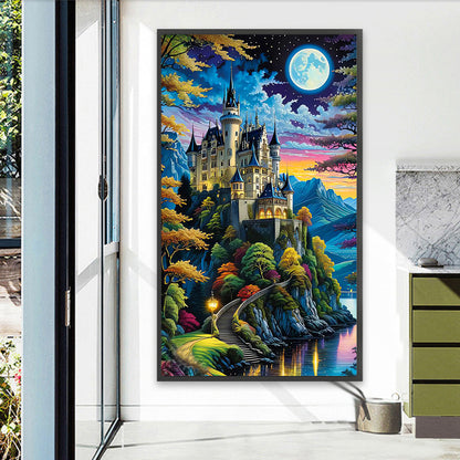 Castle Under The Moon - Full Round Drill Diamond Painting 40*70CM