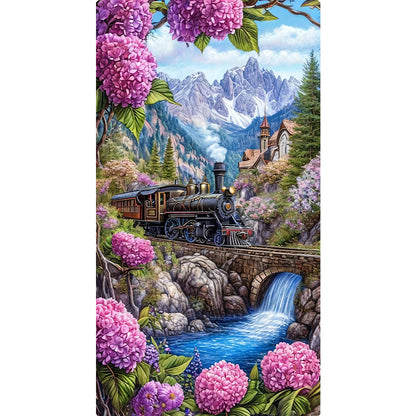 Train Scenery - Full Round Drill Diamond Painting 40*70CM