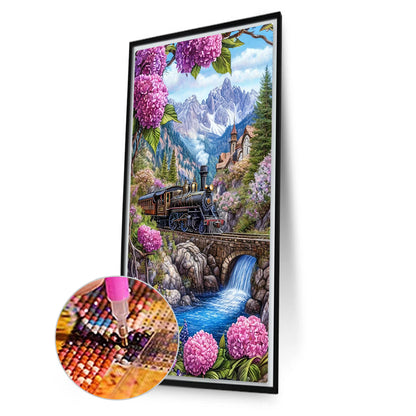 Train Scenery - Full Round Drill Diamond Painting 40*70CM