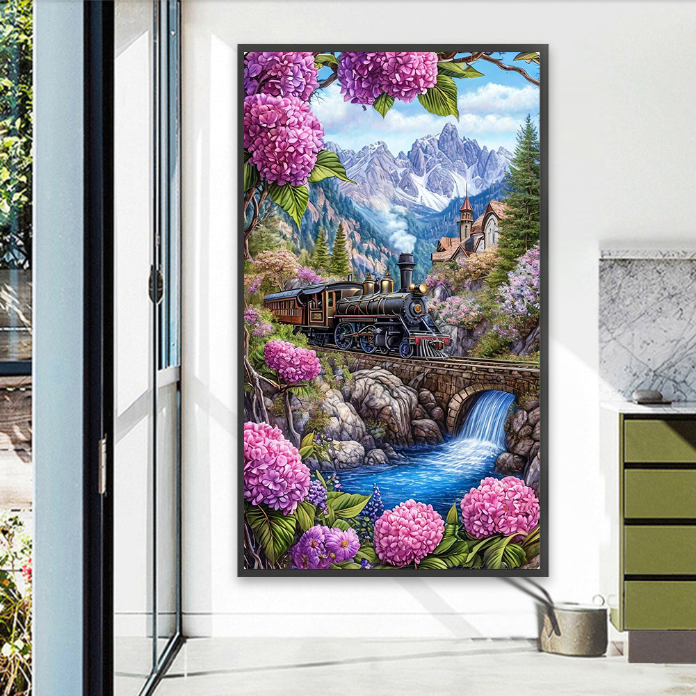 Train Scenery - Full Round Drill Diamond Painting 40*70CM