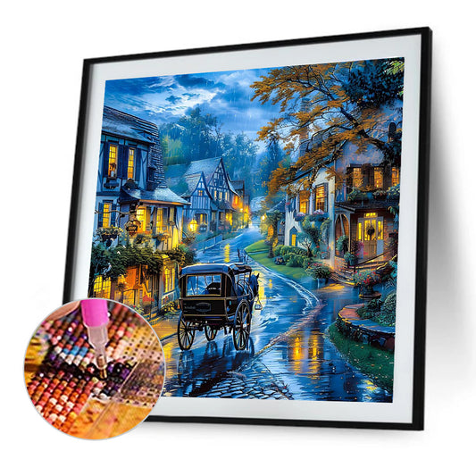 Night Scenery Of Street - Full Round Drill Diamond Painting 50*50CM