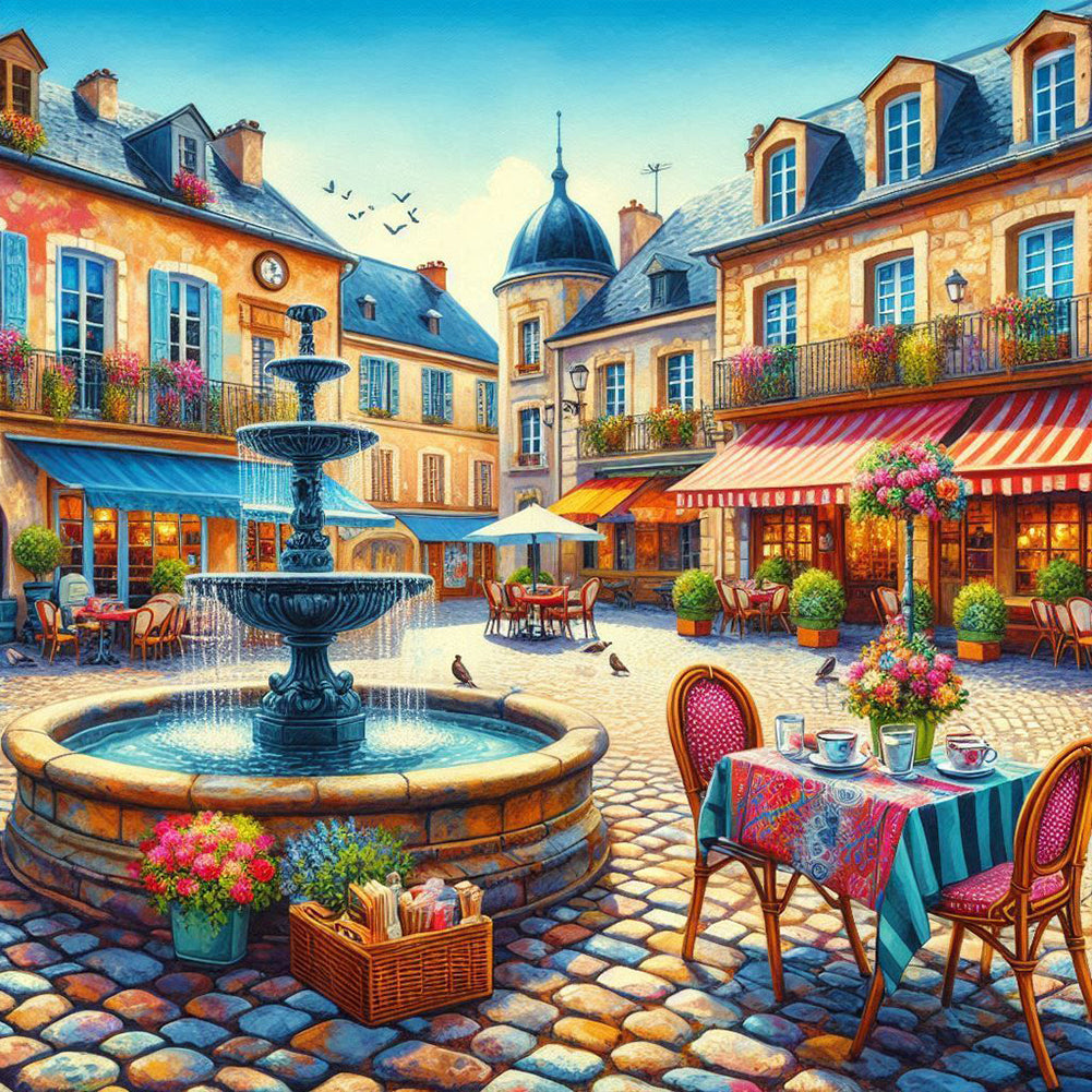 Street Scenery - Full Round Drill Diamond Painting 50*50CM