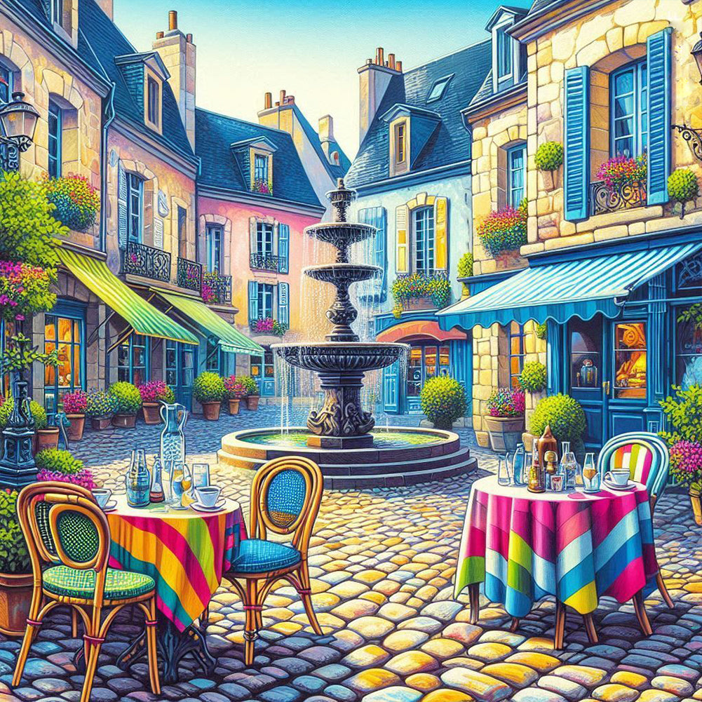 Street Scenery - Full Round Drill Diamond Painting 50*50CM