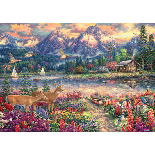 Natural Scenery - Full Round Drill Diamond Painting 50*35CM