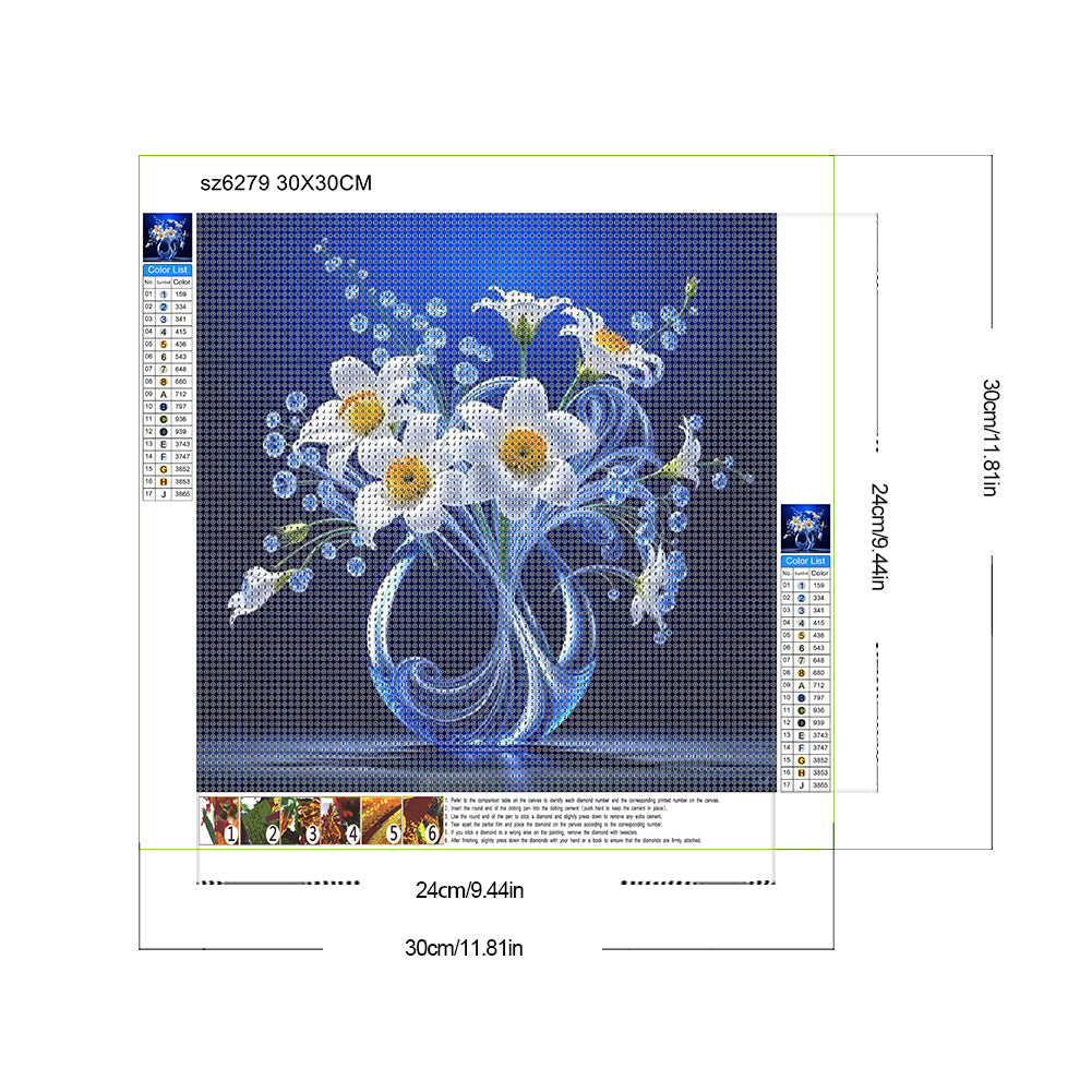 Luminous Flowers - Full Round Drill Diamond Painting 30*30CM