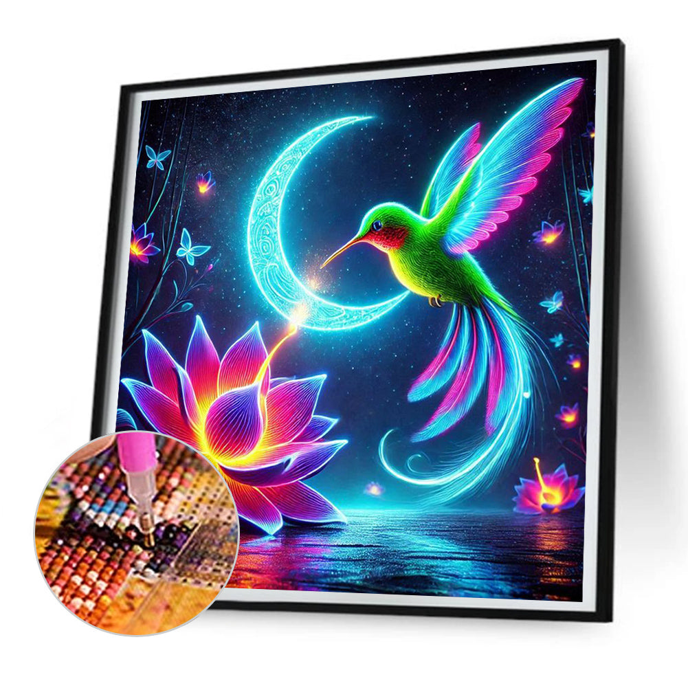 Luminous Hummingbirds - Full Round Drill Diamond Painting 30*30CM