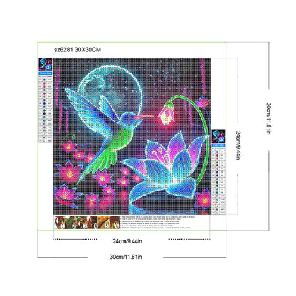 Luminous Hummingbirds - Full Round Drill Diamond Painting 30*30CM