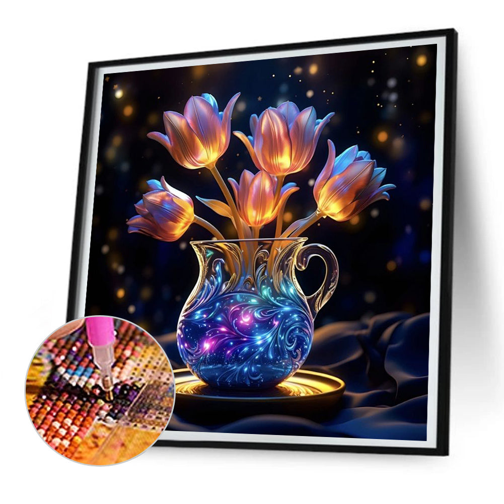 Luminous Flowers - Full Round Drill Diamond Painting 30*30CM